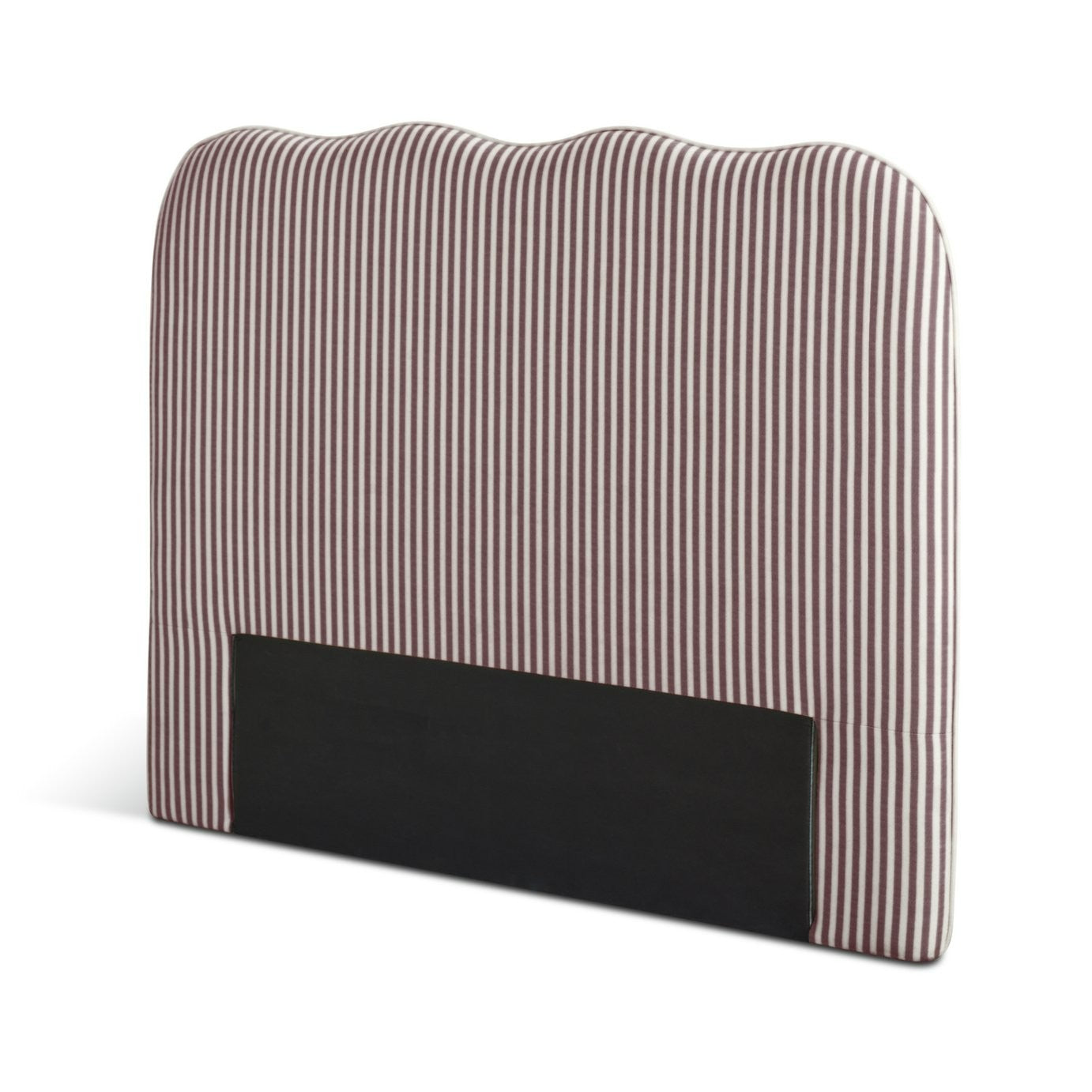 Onda Linen Kingsize Headboard - Stripe Plum | Soft Bed Backboard
