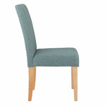 Home Pair of Midback Tweed Fabric Dining Chairs - Teal | Cozy Fabric Comfort