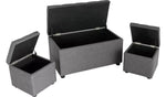 Home Wendover Fabric Ottoman with Stools Grey | Storage Ottoman Bench Furniture