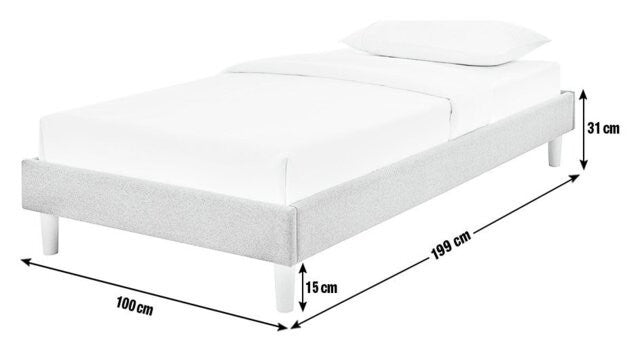Home Home Arthur Platform Single Bed Frame Dark Grey | Upholstered Single Bed Be