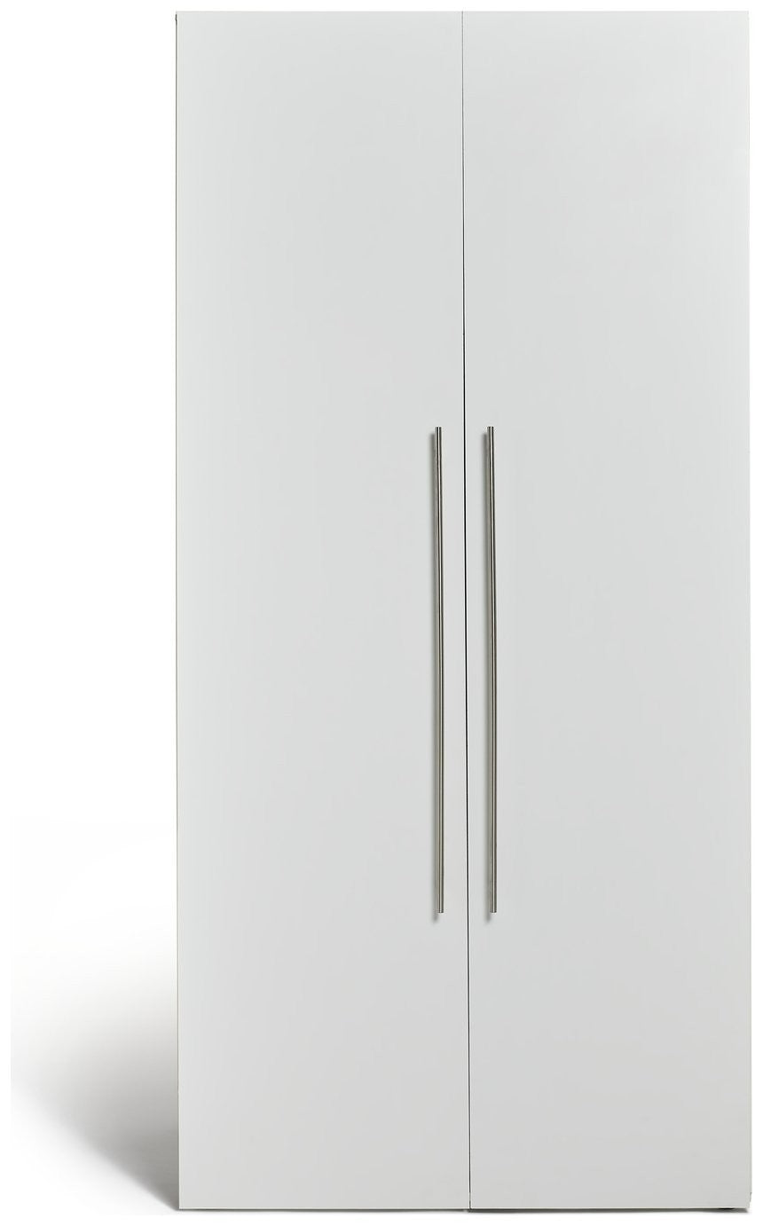 Atlas 2 Door Tall Wardrobe - White | Clean Modern Aesthetic