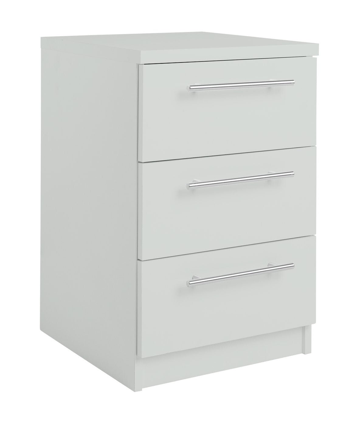 Home Brisbane 3 Drawer Bedside - Grey