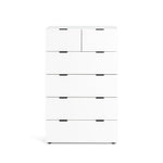 Home Zeke 6 Drawer Tallboy - White | Vertical Storage Space