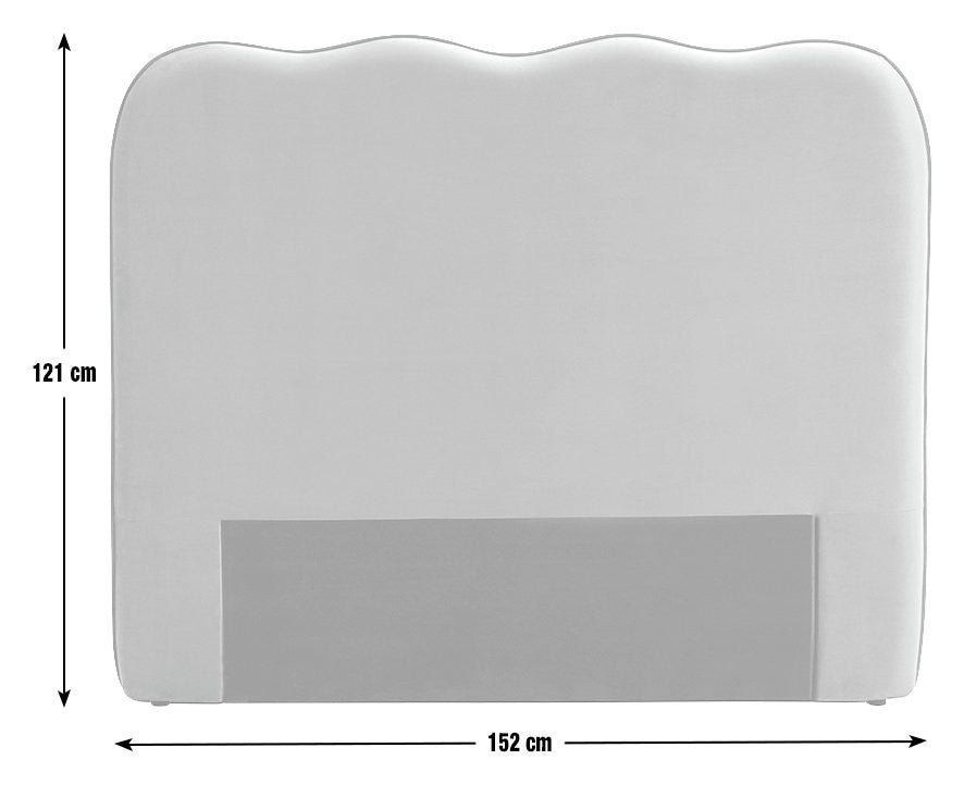 Onda Linen Double Headboard - Stripe Sage | Soft velvet bed backboard