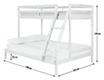 Home Kaycie Triple Bunk Bed Frame - White | Multi Level Sleeping Setup