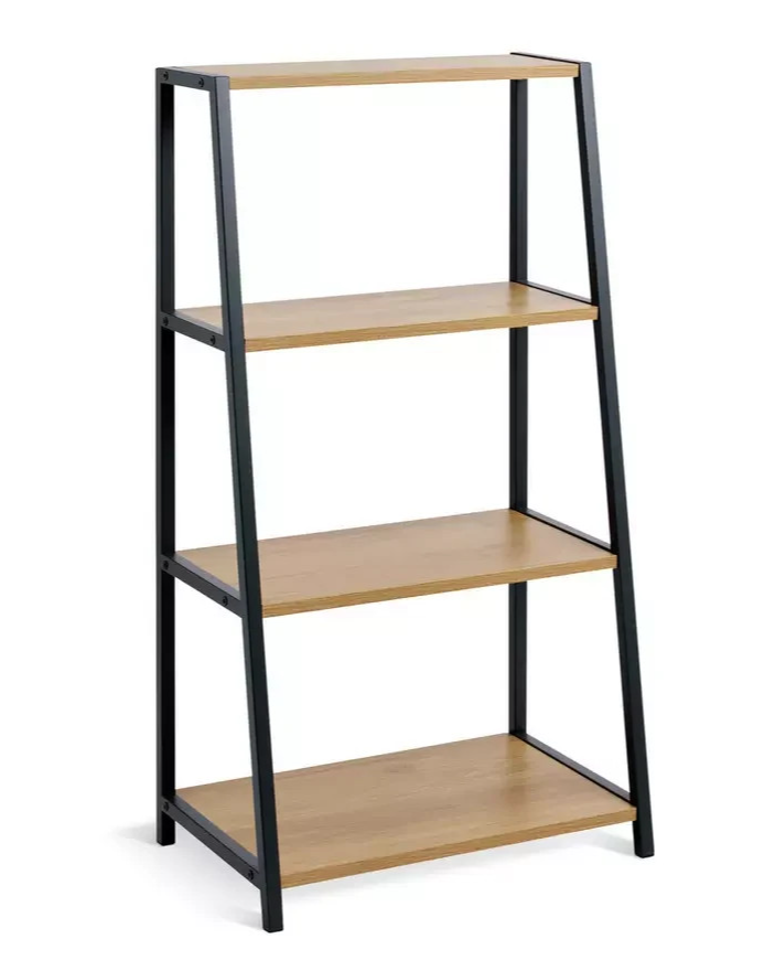 Home Loft Living 4 Tier Shelving Unit Oak | Freestanding Display Shelves Storage