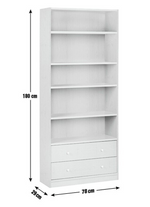 Maine 2 Drawer Bookcase - Black Ash Effect ( B Grade 29351 - 29352 )