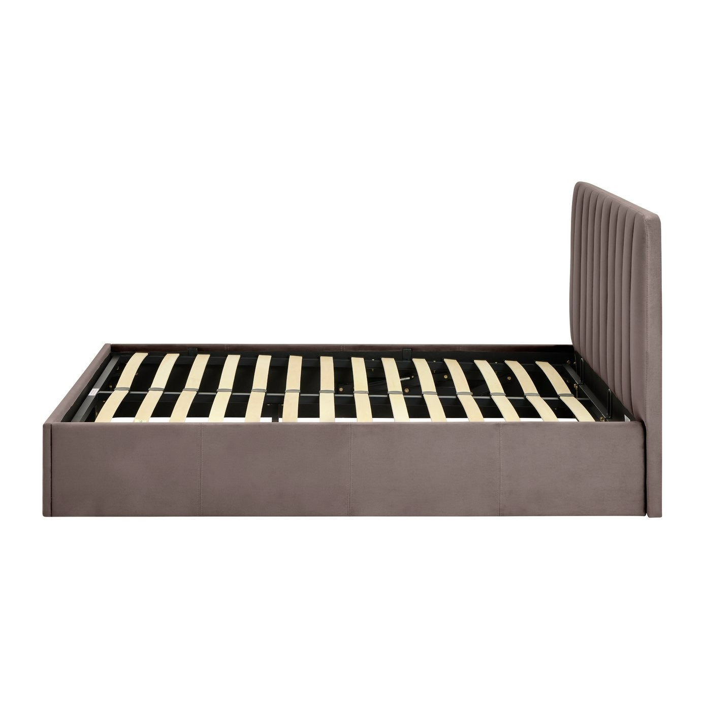 Home Pandora Small Double End Lift Ottoman Bed - Taupe | Organized Sleeping Area