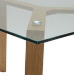 Home Helena Glass Dining Table & 4 Grey Chairs | Modern Kitchen Dining Room Set