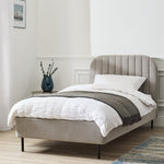 Home Fulford Single Fabric Bed Frame - Grey | Fabric upholstered bed