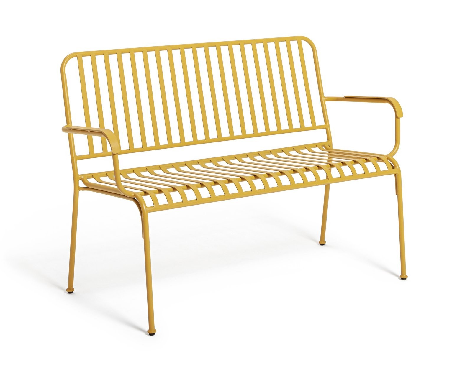 Indu 2 Seater Metal Garden Bench - Yellow