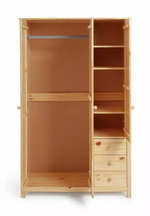 Home Scandinavia 3 Door 3 Drawer Wardrobe Pine | Large Bedroom Storage Furniture