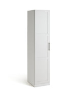 Munich Panelled 1 Door Wardrobe - White | Compact Clothing Organization