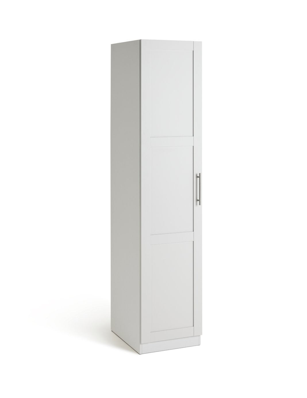 Munich Panelled 1 Door Wardrobe - White | Compact Clothing Organization