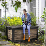 Keter Signature 630L Storage Box, Oak | Garden Storage Chest