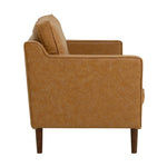 Knox Leather 2 Seater Sofa Tan | Faux Leather Couch Compact Lounge Seating