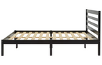 Home Kaycie Double Wooden Bed Frame - Black | Sturdy Durable Support Base Bed