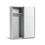 Holsted Mirrored 150cm Sliding Wardrobe - White | Clean Minimalist Aesthetic