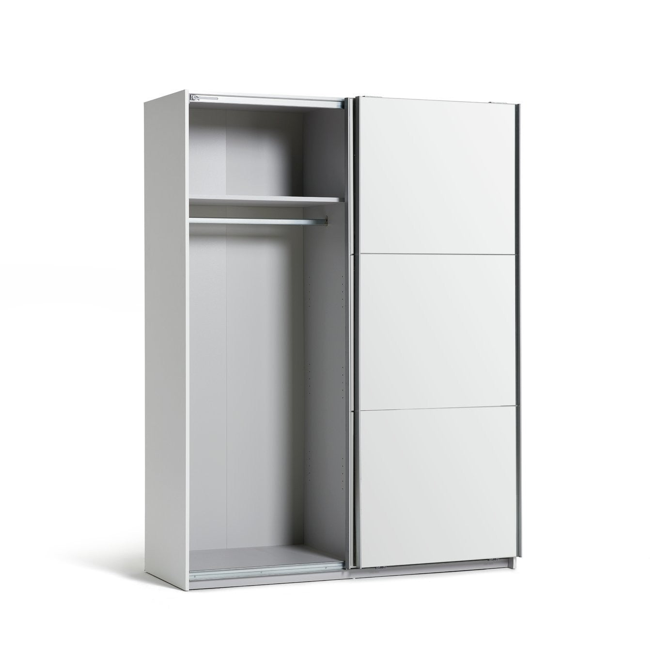 Holsted Mirrored 150cm Sliding Wardrobe - White | Clean Minimalist Aesthetic