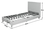 Oliver Single Bed in a Box Grey | Easy Assembly Compact Bed Frame