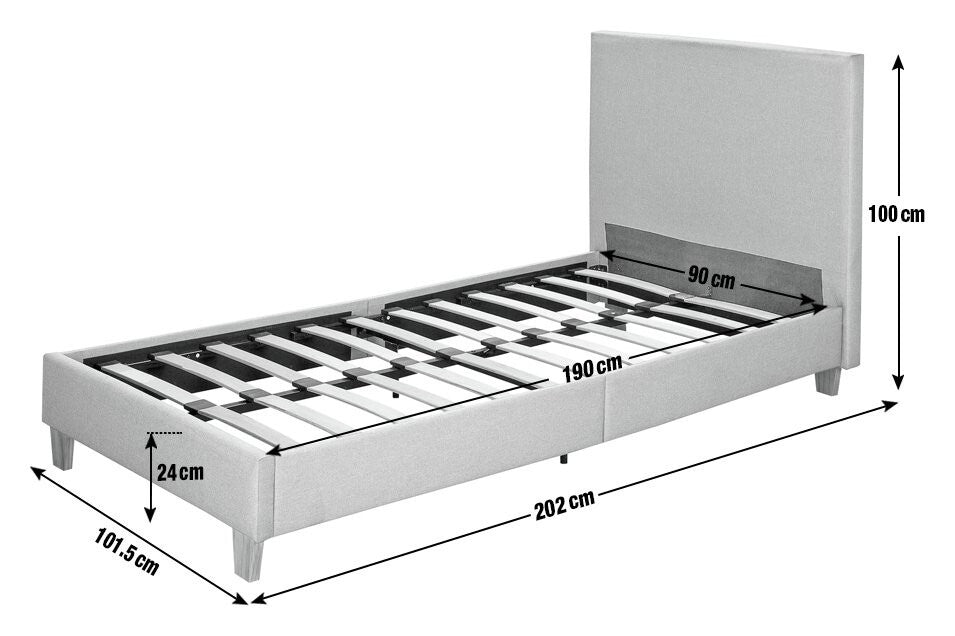 Oliver Single Bed in a Box Grey | Easy Assembly Compact Bed Frame