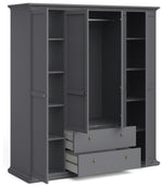 Tvilum Paris 4 Door 2 Drawer Wardrobe - Grey | Organized Living Environment