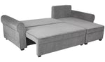 Addie Velvet Reversible Storage Sofa Bed - Grey