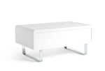 Home Sleigh Gloss Gas Lift Coffee Table - White | Practical Lift Mechanism