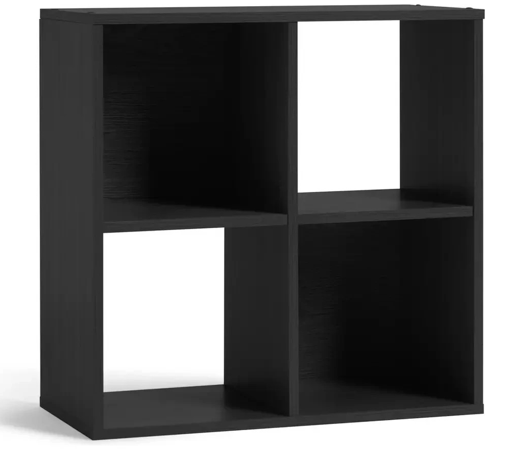 Home Squares 4 Cube Storage Unit Black | Cube Shelving Storage Furniture