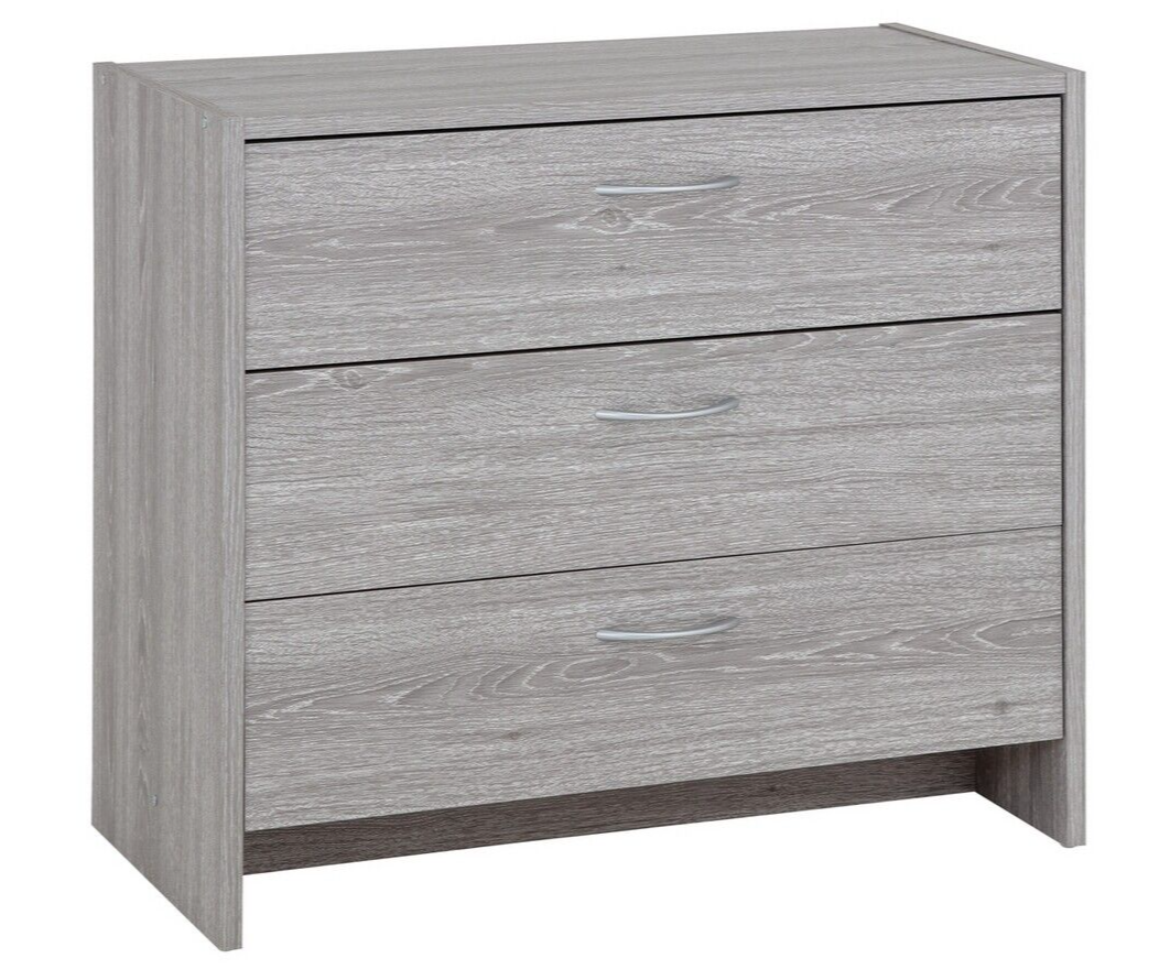 Seville 3 Drawer Chest - Grey Oak Effect