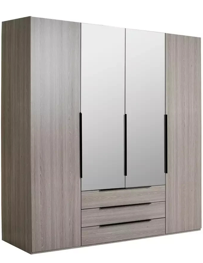 Hallingford 4 Door 3 Drawer Wardrobe - Grey & Oak (B Grade)
