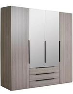 Hallingford 4 Door 3 Drawer Wardrobe - Grey & Oak (B Grade)