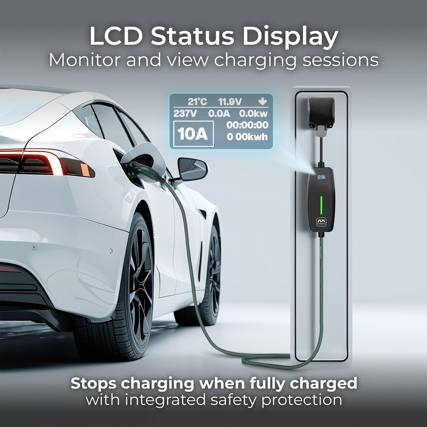 Masterplug 10m Mode 2 EV Charging Cable with 13A 3-Pin Plug