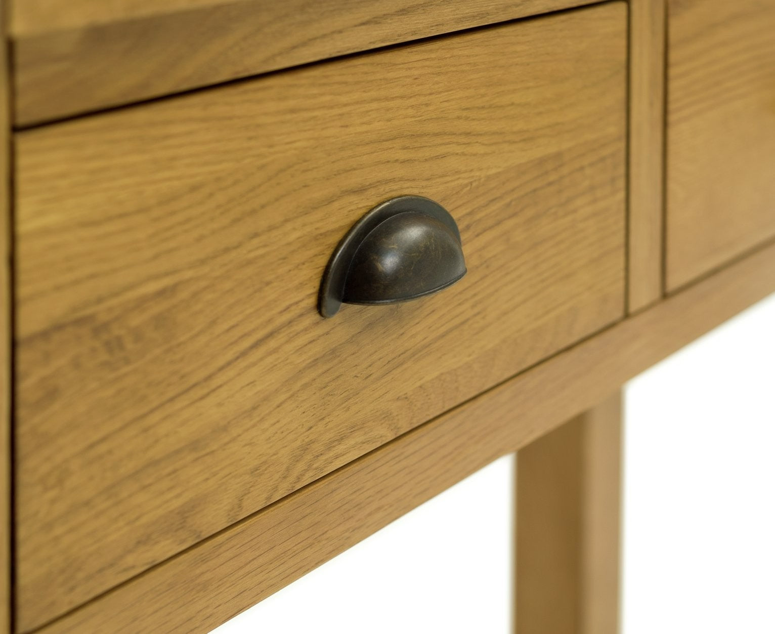 Home Kent 2 Drawer Oak Console Table - Natural | Warm Wooden Appeal