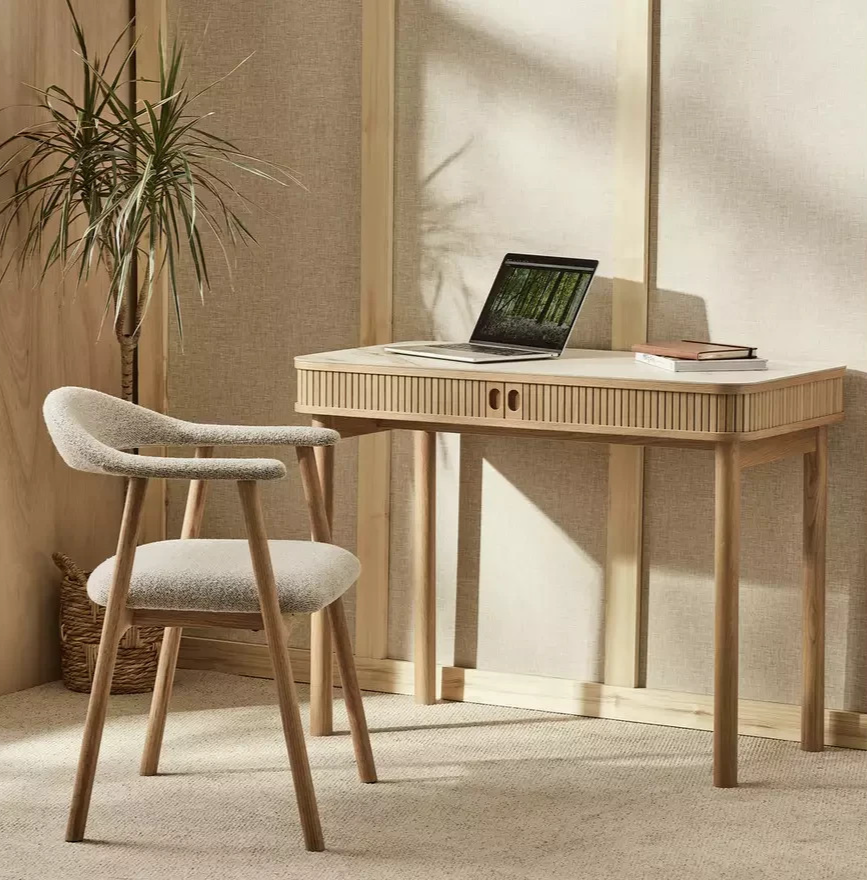 Lex Console Desk Natural | Home Office Workstation Desk Table