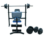 Pro Fitness Folding Workout Bench with 50kg Weight Package | Home Gym Training