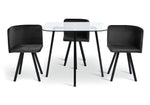 Elsie Black Dining Table & 4 Charcoal Chairs | Ultra-modern Mealtime Setting