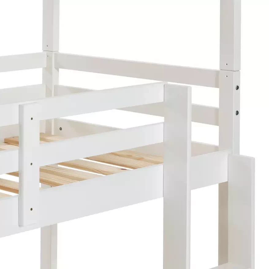 Home Josie Triple Single Bunk Bed - White | Multi Level Sleeping Setup