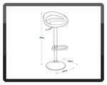 Ottawa Gas Lift Bar Stool - Black |Adjustable Swivel Kitchen Breakfast Bar Chair