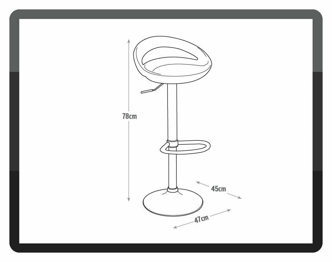 Ottawa Gas Lift Bar Stool - Black |Adjustable Swivel Kitchen Breakfast Bar Chair
