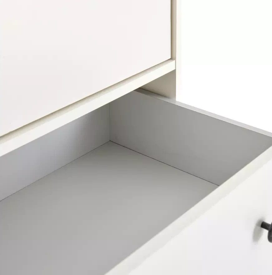 Home Kensington 3 Drawer Bedside Table Ivory | Bedroom Storage Nightstand Unit