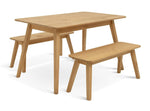 Parry Pine Dining Table & 2 Pine Benches | Natural Wood Aesthetic