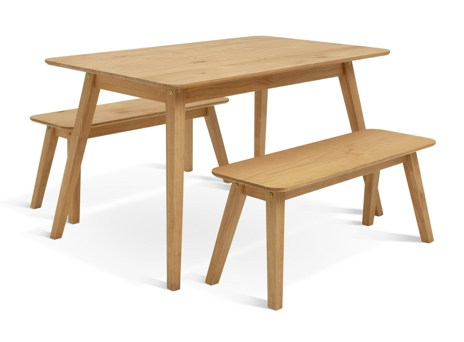 Parry Pine Dining Table & 2 Pine Benches | Natural Wood Aesthetic