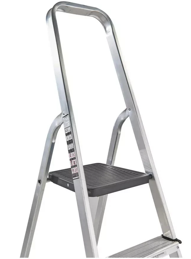 Home Werner 3 Tread High Handrail Step Ladder | Folding Steel Household Ladder