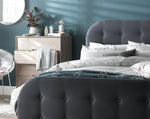 Ashby Ottoman Double Fabric Bed Frame - Grey | Soft Upholstered Comfort Bed