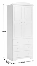 Nordic 2 Door 3 Drawer Wardrobe - White (B Grade)