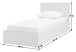 Home Lavendon Single End Lift Ottoman Bed - White | Modern Space-Saving Bed