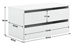 Holsted Large 2 Drawer Internal Chest | Storage Organizer Furniture Dresser