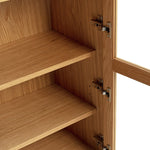 Cornelia 2 Door Glass Short Display Cabinet -Natural | Wonderfully Rustic Piece