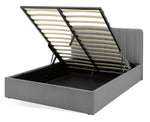 Home Pandora Double End Lift Ottoman Bed - Grey | double bed with storage